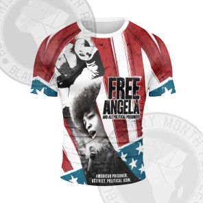 Angela Davis Free Angela Illustration Short Sleeve Compression Shirt