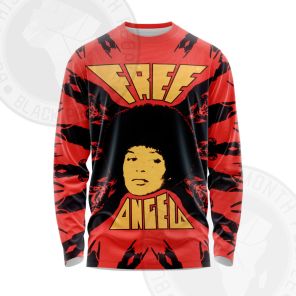 Angela Davis Free Equality Red Long Sleeve Shirt