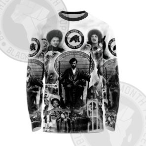 Huey Newton Black Panther Party FLAG Long Sleeve Shirt