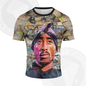 TUPAC GRAFFITI Short Sleeve Compression Shirt