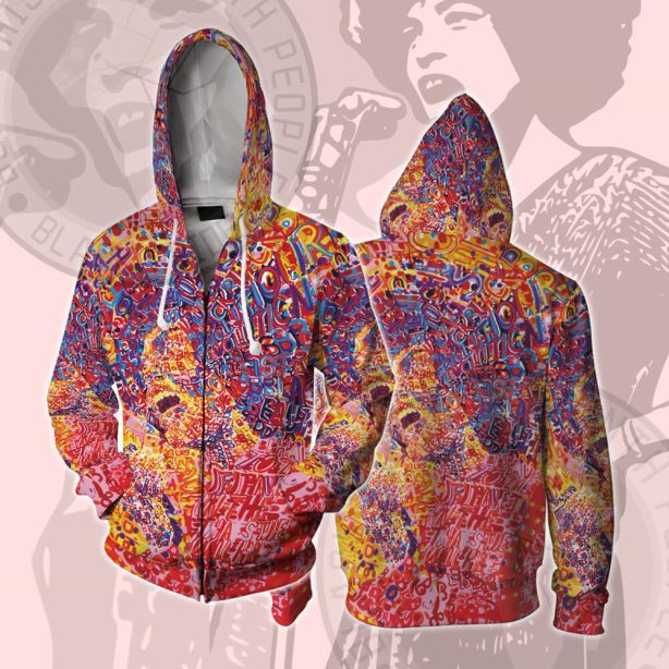 African Americans The Arts Angela Davis art illustration Cosplay Zip Up Hoodie