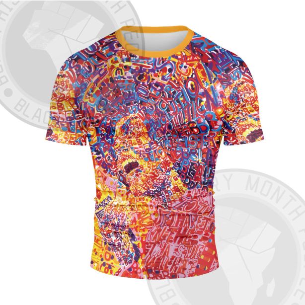 African Americans The Arts Angela Davis art illustration Short Sleeve Compression Shirt