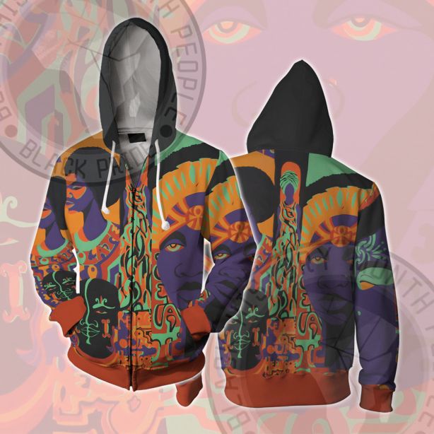 African Americans The Arts Artwork Cosplay Zip Up Hoodie