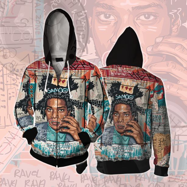 African Americans The Arts Basquiat Think Cosplay Zip Up Hoodie