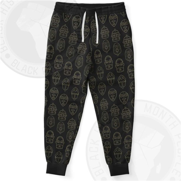 African Mask Black Joggers