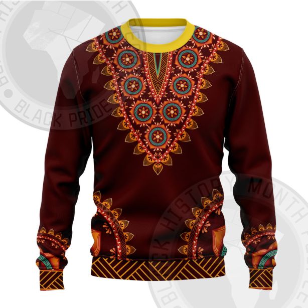 African Totem Dashiki Red Flower Sweatshirt