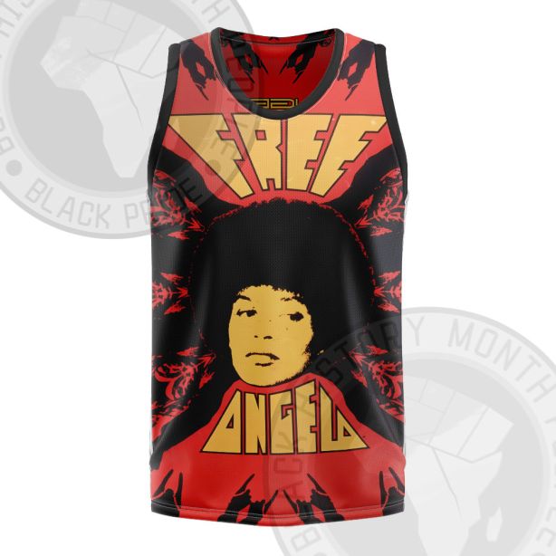 Angela Davis Free Equality Red Basketball Jersey