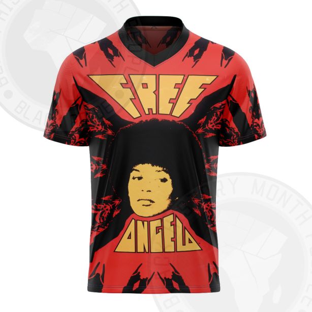 Angela Davis Free Equality Red Football Jersey