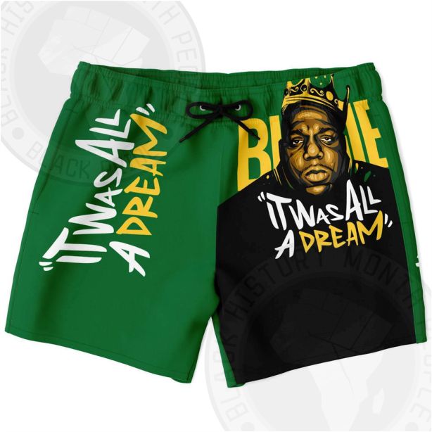 Biggie It Was All A Dream RBG Green Shorts