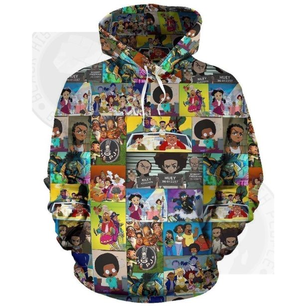 Black Cartoon Collage Hoodie