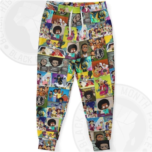 Black Cartoon Huey P Newton Joggers