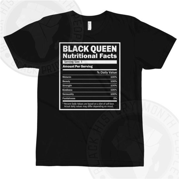 Black Queen Nutritional Facts T-shirt