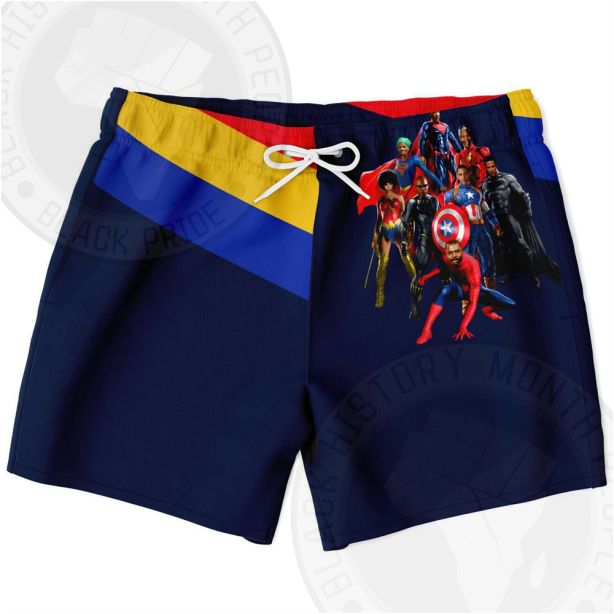 Black Superhero Shorts