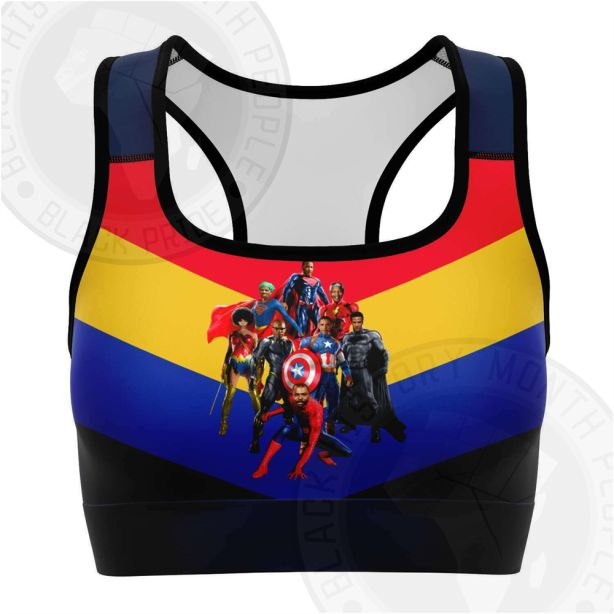 Black Superhero Sports Bra