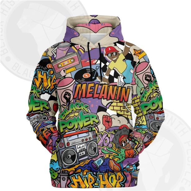 Hip Hop Melanin Graffiti Art Fashion Hoodie