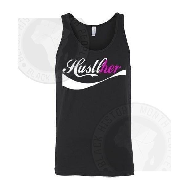 Hustlher White Text Tank