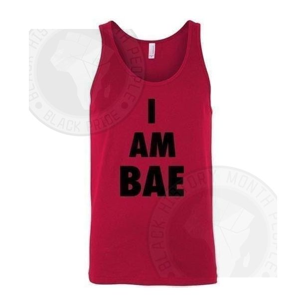 I Am Bae Black Text Tank