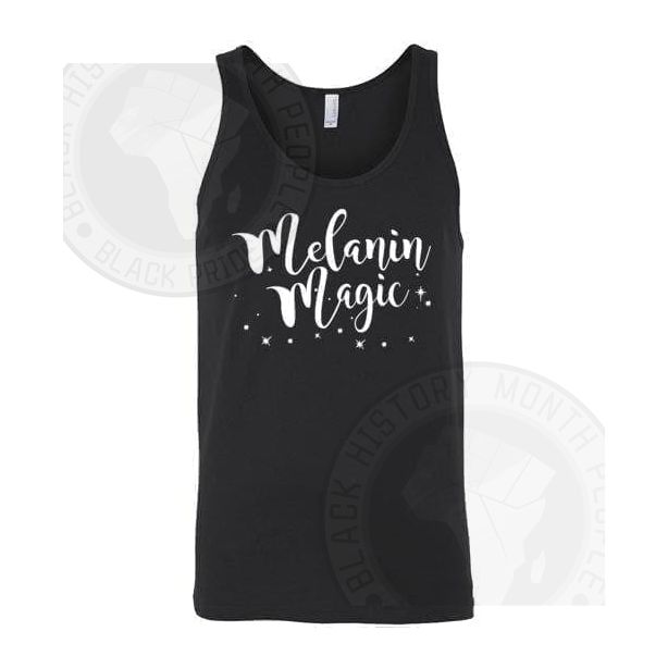 Melanin Magic White Text Tank