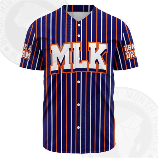 MLK Blue and White Baseball Jersey