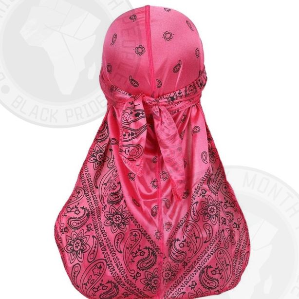 Pink Cashew Flower Silky Bandana Durag