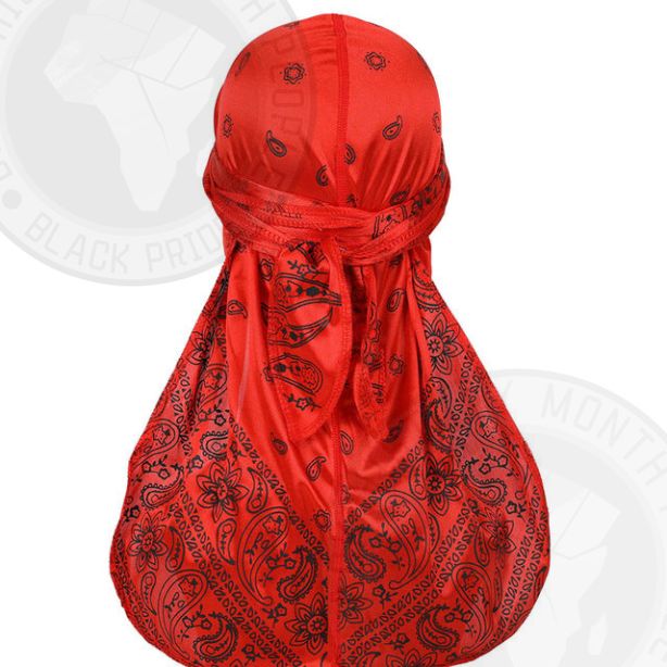 Red Cashew Flower Silky Bandana Durag