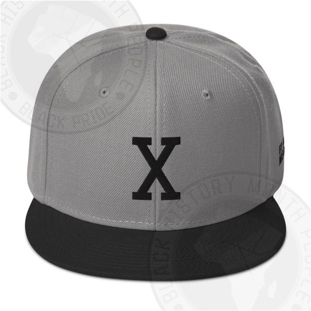 Retro X Grey and Black Brim Snapback