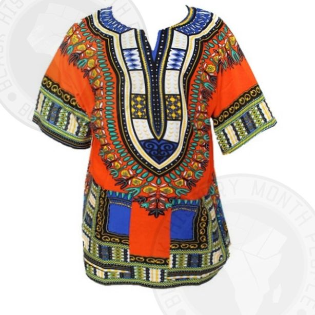 Traditional African Dashiki Orange