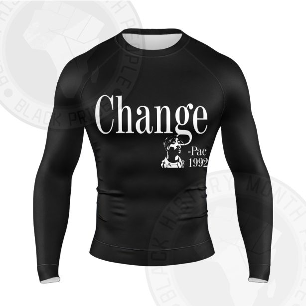 Tupac Changes Black Long Sleeve Compression Shirt