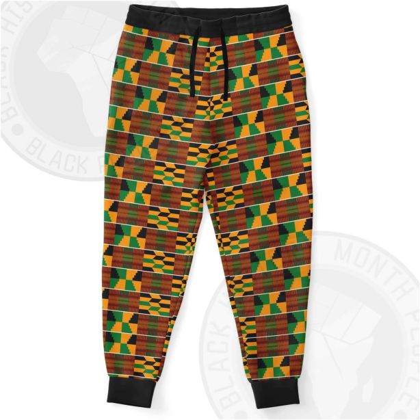 Yellow Green Kente Joggers